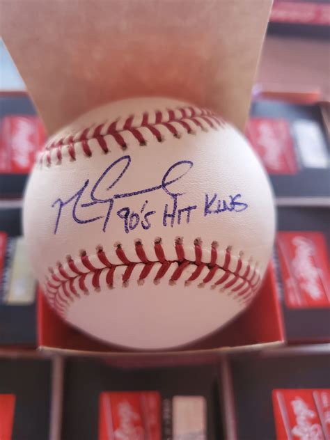 Mark Grace Autographed Office Major League Baseball “90s Hit King” Inscription Jsa Witness