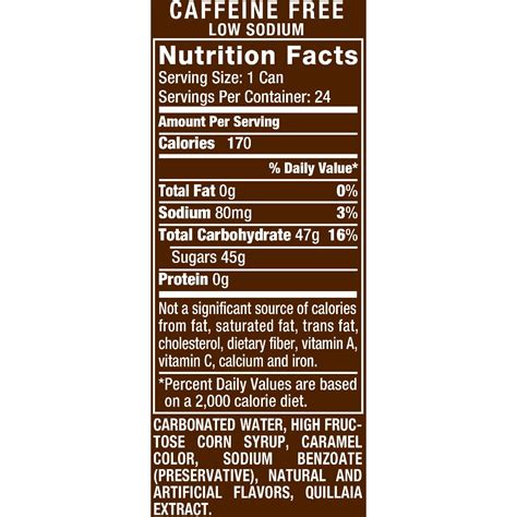 20 Oz Aw Root Beer Nutrition Facts Nutrition Pics