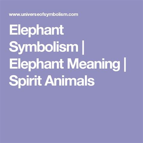 Elephant Symbolism Elephant Meaning Spirit Animals Elephant