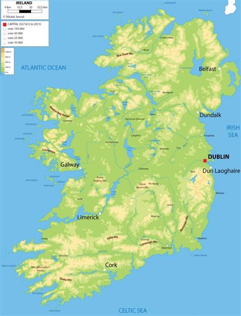 Mapa físico de irlanda mapa en relieve de irlanda del Norte de