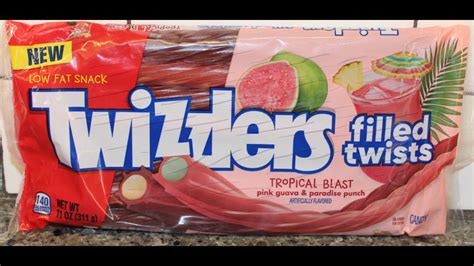 Twizzlers Filled Twists Tropical Blast Pink Guava And Paradise Punch Review Youtube