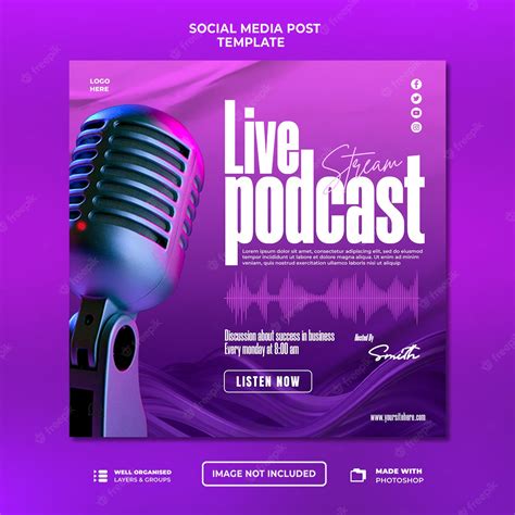 Premium Psd Podcast Flyer And Instagram Post Template