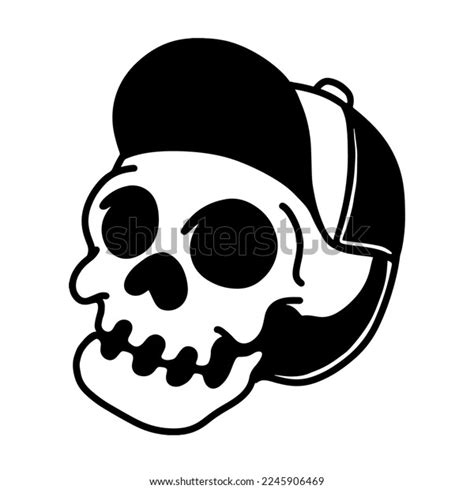 Illustration Skull Baseball Cap Summer Theme Stock Vector Royalty Free