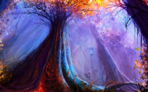 Artwork Fantasy Magical Art Forest Tree Landscape Nature Autumn