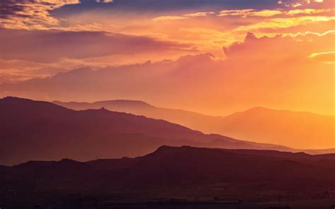 Sunset Wallpaper 4k Mountain Range Silhouette
