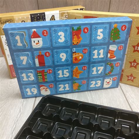 Christmas Design Advent Calendar With 24 Compartment Tray Hoopsy
