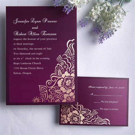 There are 5689 cheap wedding invitation for sale on etsy, and they cost $1.38 on average. Eight Most Popular Plum Purple Invitations by Elegant ...