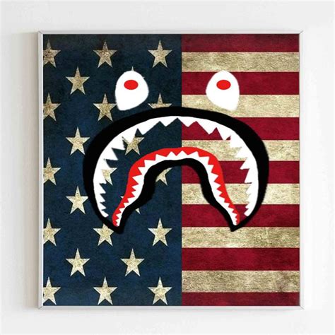Bape Shark American Flag Poster Poster Art Design