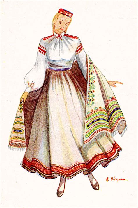 Latvian Folk Costumes Folk Costume Latvian Clothing Folk Fashion