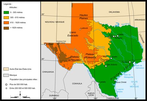 Fichiermap Relief Texas — Wikipédia Texas Arkansas Map Printable Maps