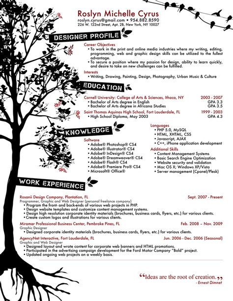 Freelance graphic design resume example. Resume Designs | Best Creative Resume Design Infographics ...