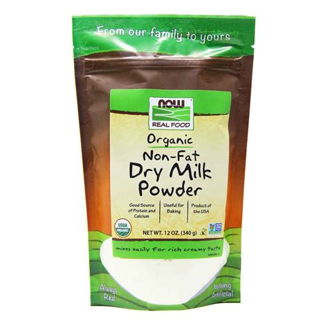 Now Foods Non Fat Dry Milk Powder Organic Organic 12 Oz 340 G
