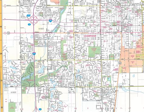 Themapstore Champaign Urbana And Danville Illinois Street Map