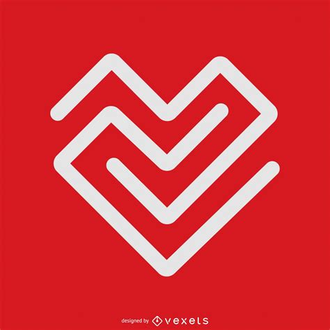 Linear Heart Logo Template Vector Download