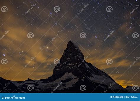 Matterhorn Stary Night Stock Photo Image Of Europe Matterhorn 94876552