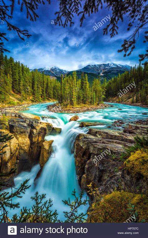 Sunwapta Falls Alberta Canada Stock Photo 134148880 Alamy