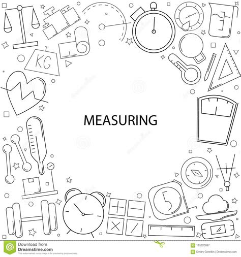 Measuring Background From Line Icon Stock Vector Illustration Of