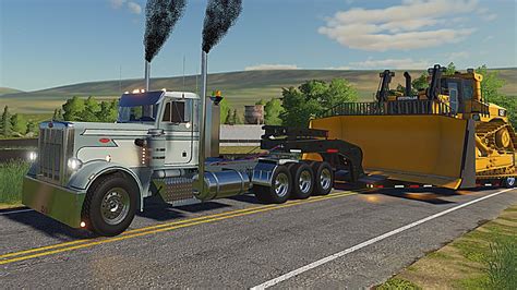 Huge Cat Bulldozer Wide Load Road Rage Fs19 Farming Simulator 19