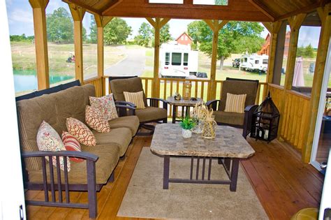 Modern style new park model rv at crystal lake rv park. Smith Lake RV & Cabin Resort. View from your screened in ...
