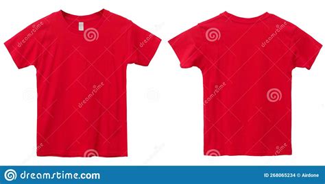 Red Kids T Shirt Mock Up Front And Back View Isolated Plain Red