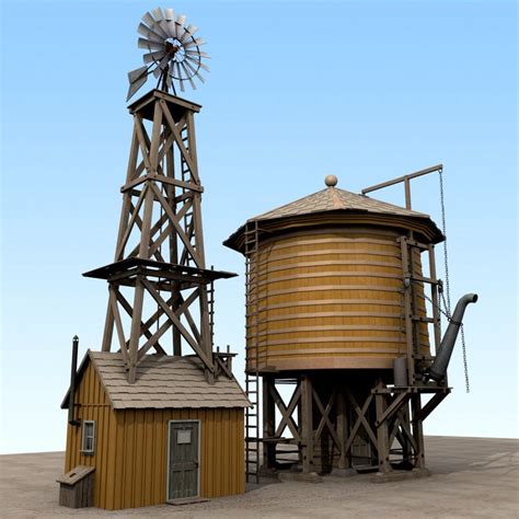 Windmill Water Water Tower Farm Buildings