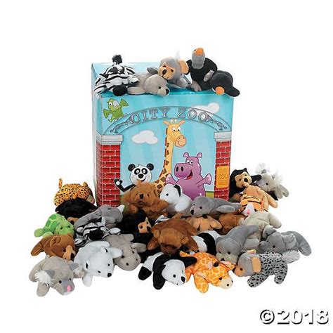 Mini Zoo Stuffed Animal Assortment 50 Pc Oriental Trading Animal