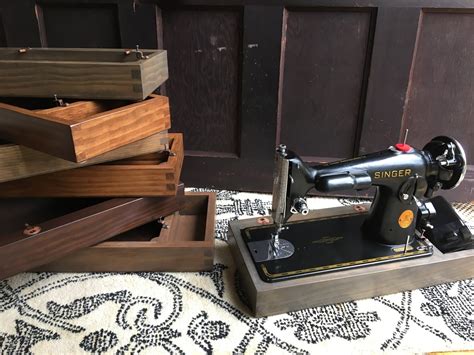 Oak Hardwood Sewing Machine Base For Full Size Singer Pfaff