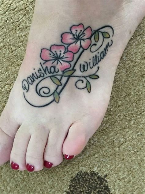My Infinity Foot Tattoo With My Kids Names Done By