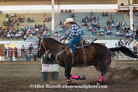Barrel Racer At Crow Fair Indian Rodeo In Montana Allen Russell