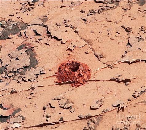 Mars Rock Drill Hole Photograph By Nasajpl Caltechmsssscience Photo Library Fine Art America