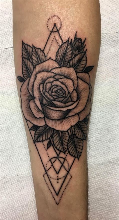 It is said that a person with a rose tattoo typically has very high morals and pays a flower tattoos are often seen as feminine and attractive and a rose tattoo is no exception. Geometric Rose, tattoo by Javi Campos Ink Bomb, Chandler ...