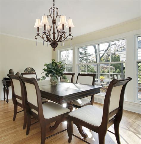 Traditional 6 Light Chandelier In Burnt Bronze Traditional Dining Room New York By We