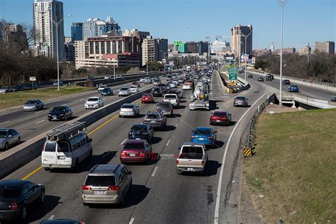 View Of I 35 Interstate Highway Traffic Congestion On Sunday Afternoon