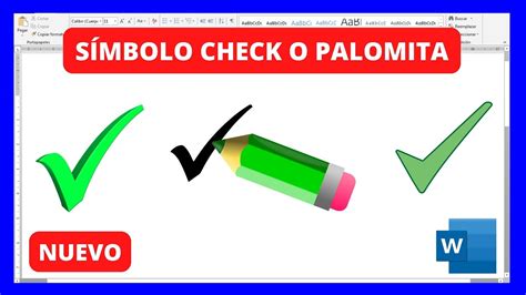 C Mo Insertar El Check O S Mbolo De La Palomita En Word Youtube