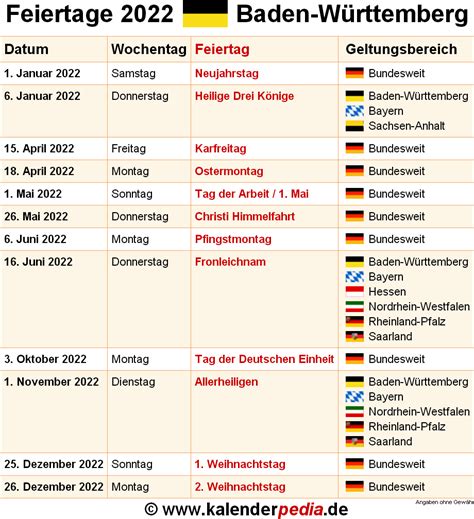 Kalender 2021 auch zum ausdrucken auf a4. Feiertage Baden-Württemberg 2020, 2021 & 2022