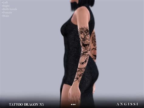 Tattoo Dragon N5 The Sims 4 Catalog In 2022 Sims 4 Fashion Sims 4