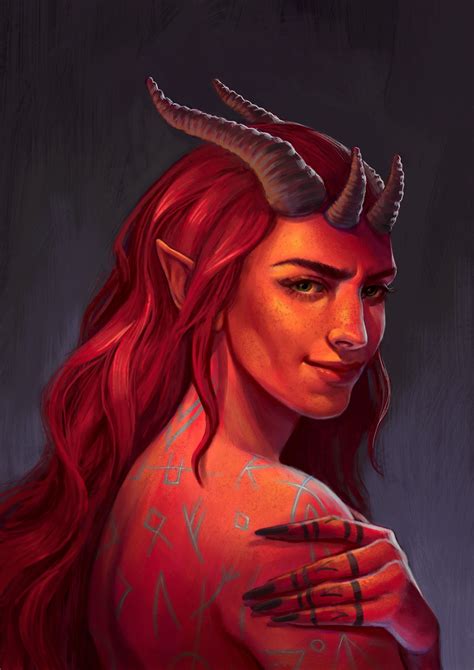 Artstation Demon Girl Sara Meseguer Realistic Art Fantasy