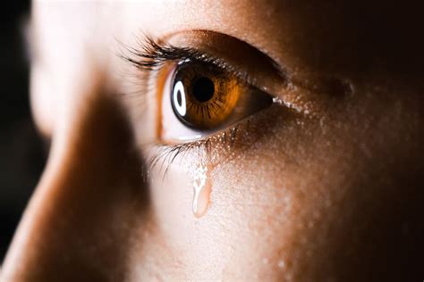 Hd Wallpaper Close Up Photo Of Human Eye With Tear Drops Contact Lens