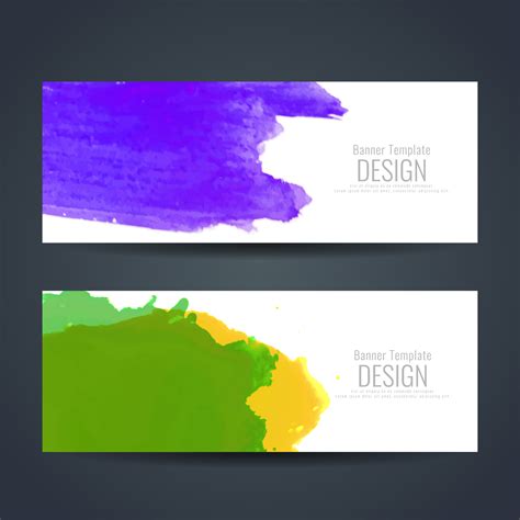 Abstract Colorful Watercolor Banners Set 256039 Vector Art At Vecteezy
