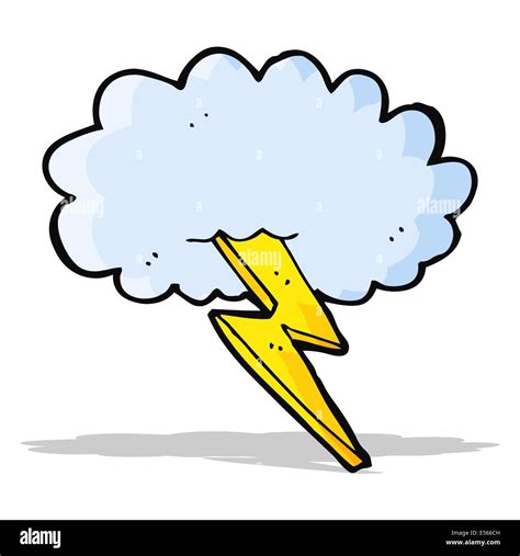 Cartoon Lightning Bolt And Cloud Stock Vector Art And Illustration