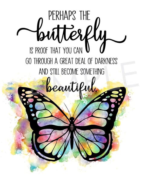 Butterfly Inspirational Printable Wall Decor Butterfly Quote Etsy In