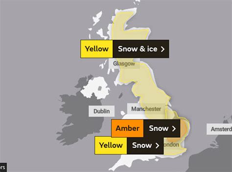Uk Snow Forecast Met Office Warnings Cover Uk As Map Shows Up To 17