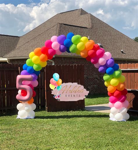 Rainbow Balloon Arch In 2021 Rainbow Balloons Birthday Balloon