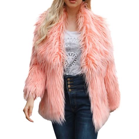 Buy Faux Fur Coat Womens Warm Plus Size 3xl Jacket