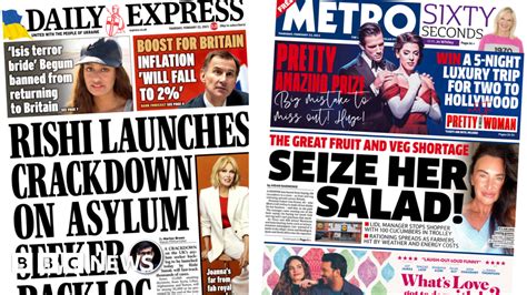 Newspaper Headlines Crackdown On Asylum Backlog And Strikers Split Bbc News