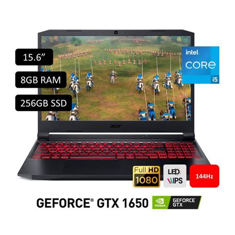 Gamer Acer Intel Core I5 Gtx 1650 4gb 8gb 256 Gb Ssd Nitro 11° Gen 156
