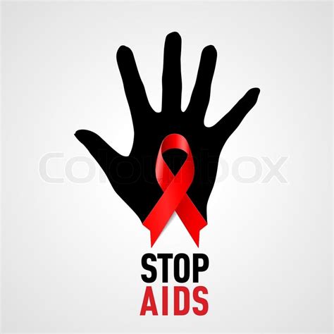 Stop Aids Sign With Black Hand And Stock Vector Colourbox