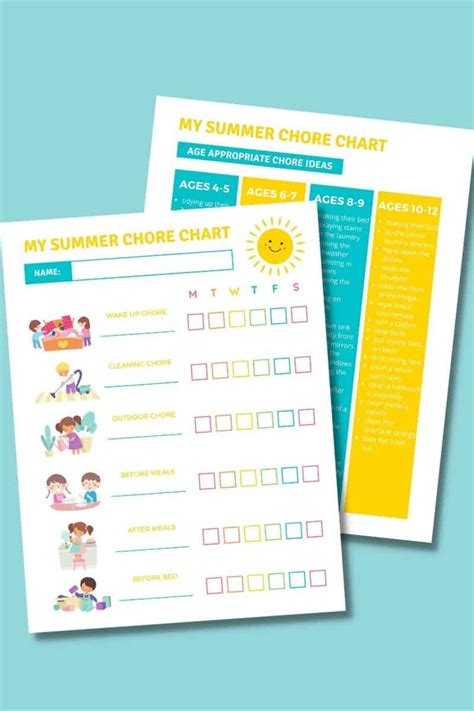 Kids Summer Chore Chart