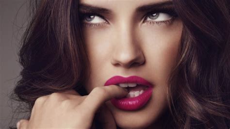 Adriana Lima Women Model Brunette Blue Eyes Sensual Gaze Hd