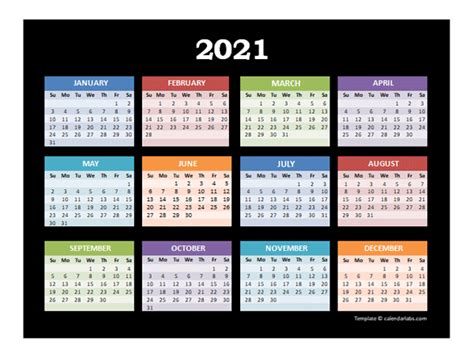 Interactive 2021 Calendar Powerpoint Template Fppt